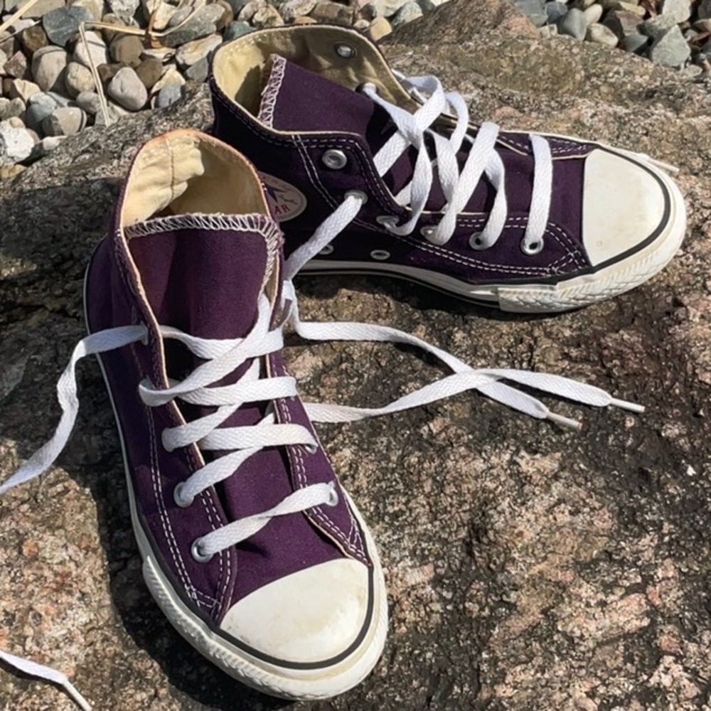 Purple High Top Converse. Youth Size 1.